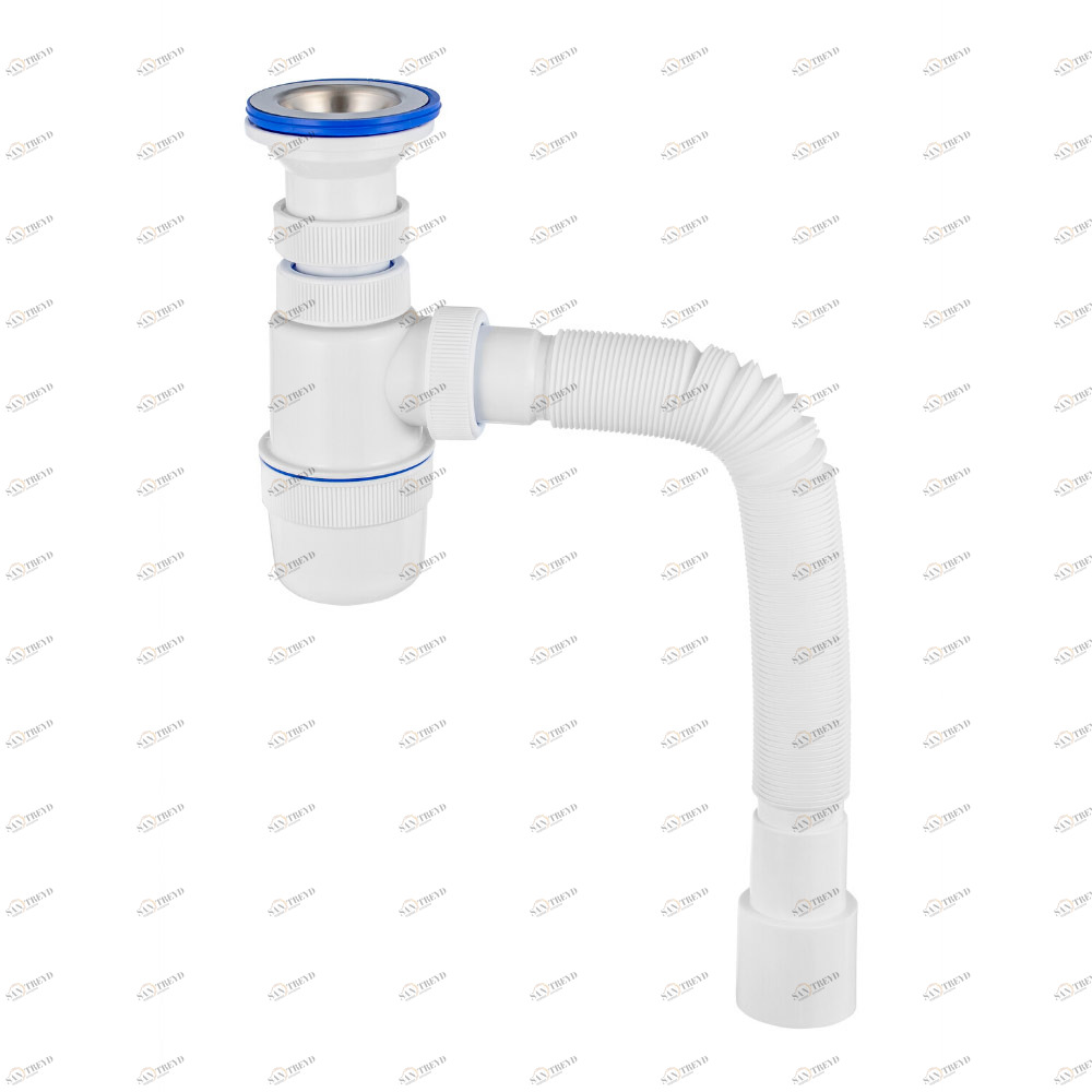 Сифон "Элит" (30986170) с нерж.чашкой д.70мм игофротрубой L800 мм. (1?"- ?40/50) 30986170 Santreyd 