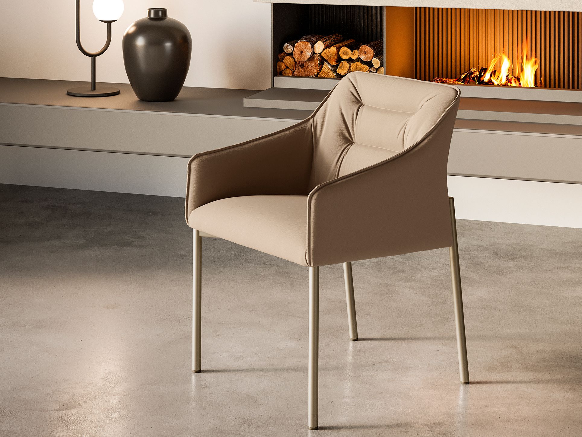 Кожаный мягкий стул с подлокотниками EFORMA Kira ARCH-00053427 - Вид №2