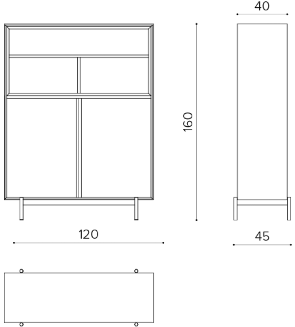 BL C120158 W120 D45 H160 Консоль True Design Blade Cabinet  - Вид №1