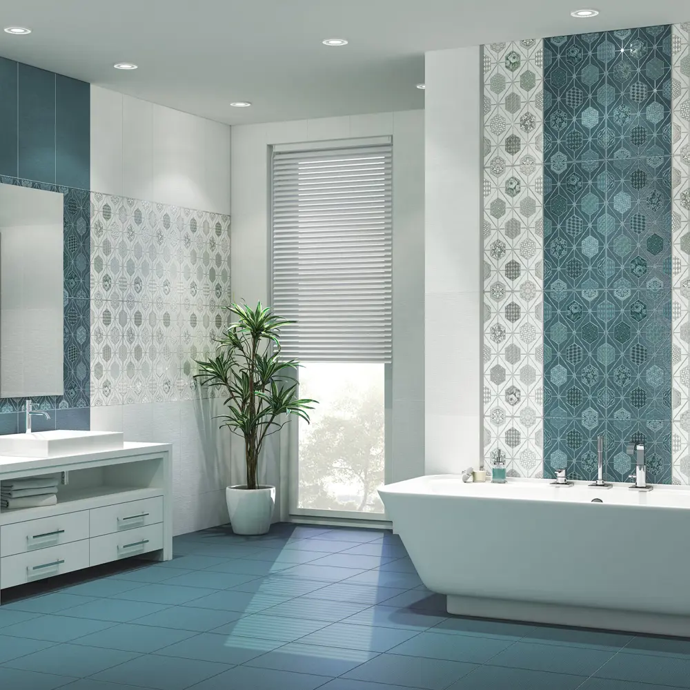 Декор настенный Azori Devore Geometria 31.5x63 см матовый цвет зеленый геометрия 82604092 STLM-2164517 - Вид №4