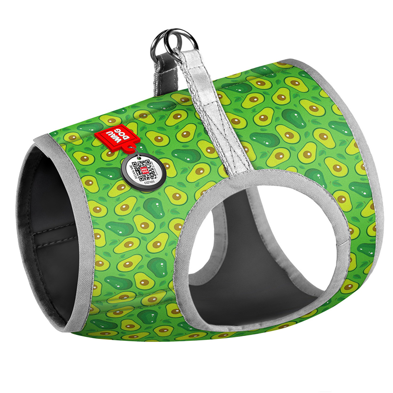 ПР0053666 Шлейка для собак Waudog с рисунком Авокадо (XS3, обхват груди 32-35см, обхват шеи 22-24см) COLLAR 