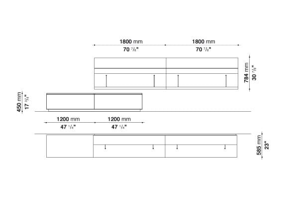 Подвесная секционная настенная Книжная полка B&B Italia PAB ARCH-00103035 - Вид №18
