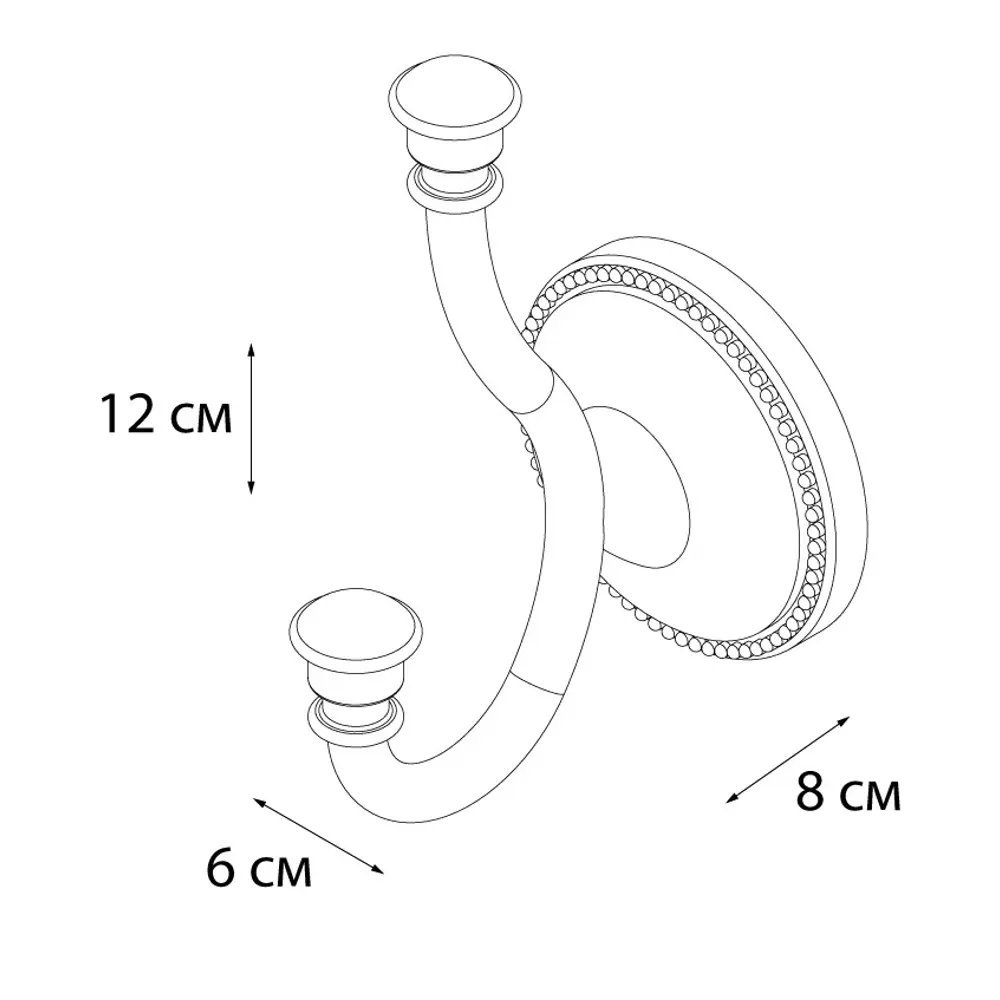 Крючок двухрожковый Grampus Alfa цвет античная латунь STLM-2068381 - Вид №5