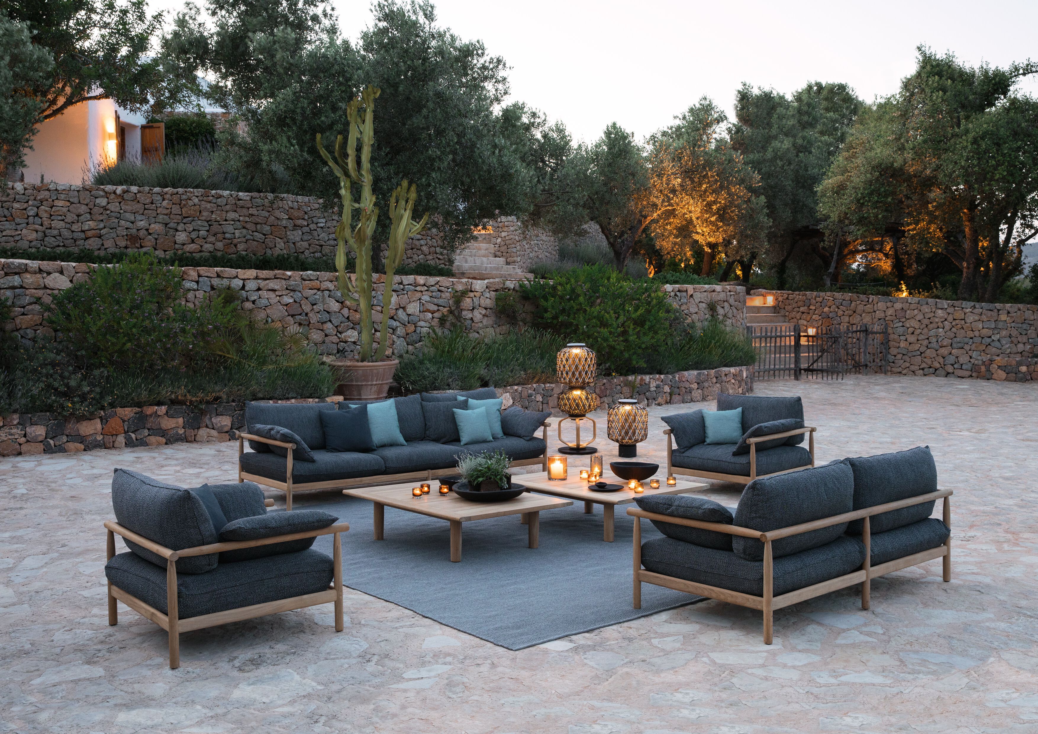 3-местный диван из ткани и тика DEDON TIBBO ARCH-00031379 - Вид №1