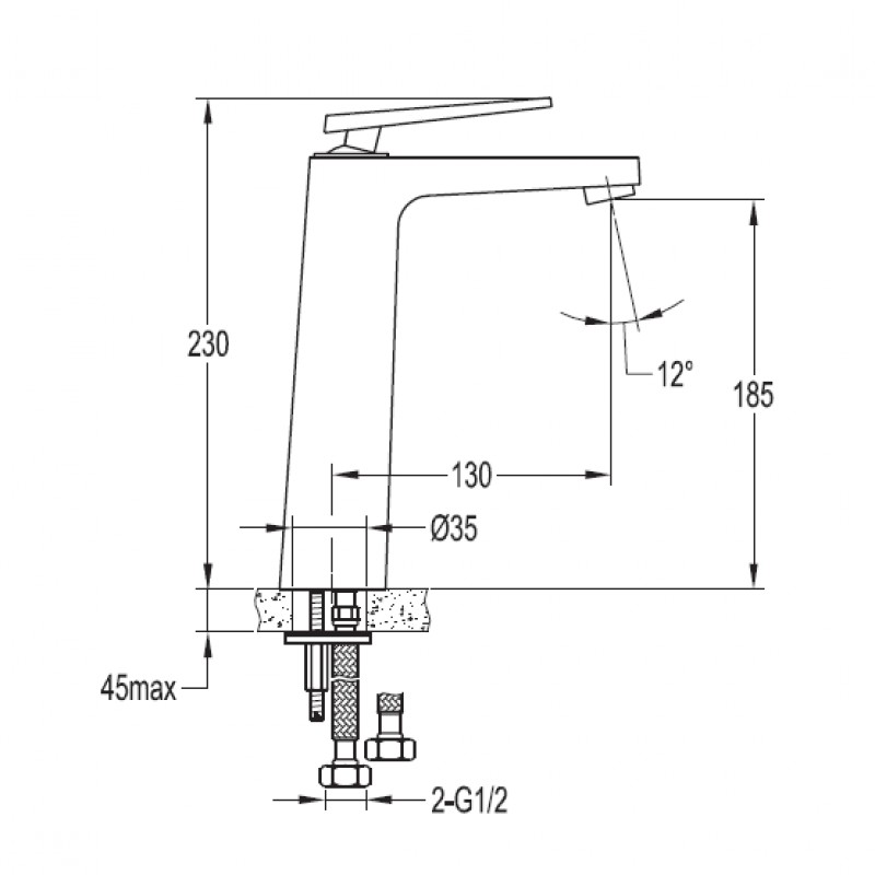 Смеситель для накладных раковин Cezares BADEN-F-LC-01-W0  - Вид №1