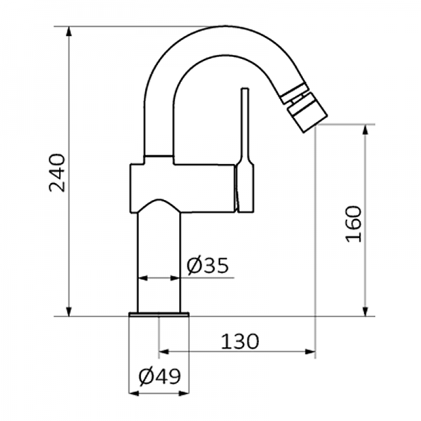 47714470 PREMIUM Вращающийся смеситель для биде Хром GRB MIXERS Time - Вид №1
