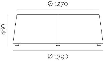 PF Stile Пуф из круглой ткани с обивкой sun-id-1480563 - Вид №2