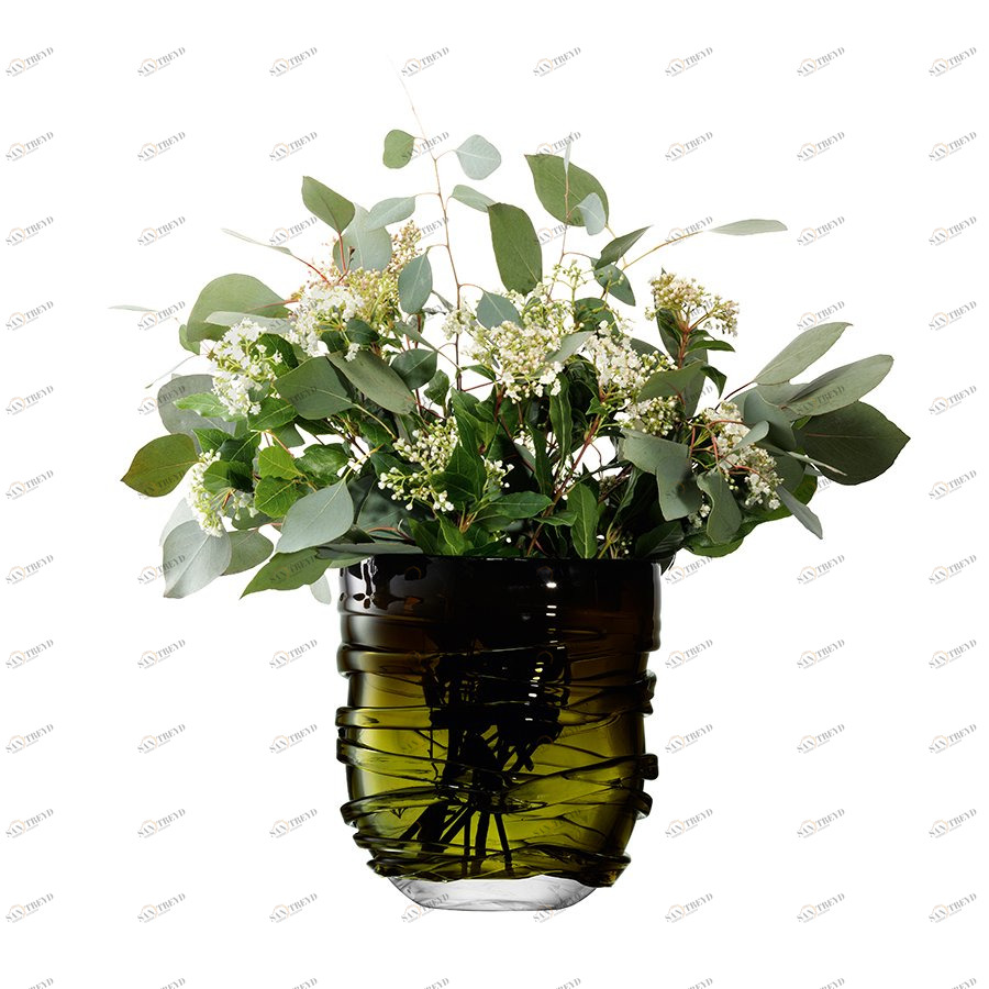 Ваза yarn 26 см тёмно-зелёная LSA INTERNATIONAL ДИЗАЙНЕРСКИЕ 253376 Зеленый 