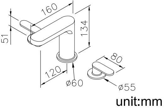 JUSTIME Смеситель для раковины на 3 отверстия из хромированной латуни Charming plus 6923-91-80cp - Вид №3