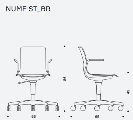 5-спицевое тканевое офисное кресло с колесами с подлокотниками IBEBI Nume ARCH-00120109 - Вид №2