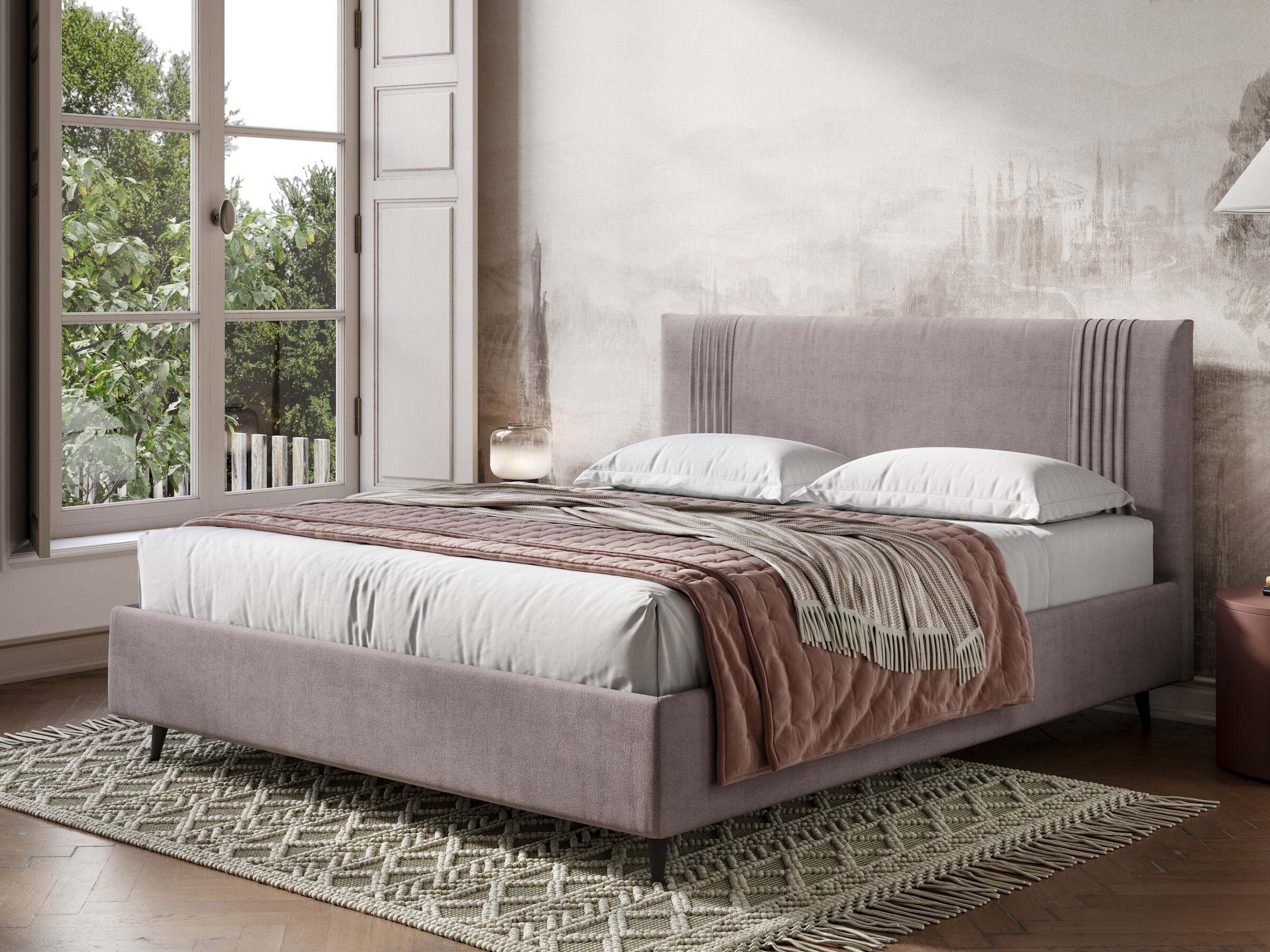 Съемная кровать для хранения ткани с мягким изголовьем Divani.Store YVONNE ARCH-00076190