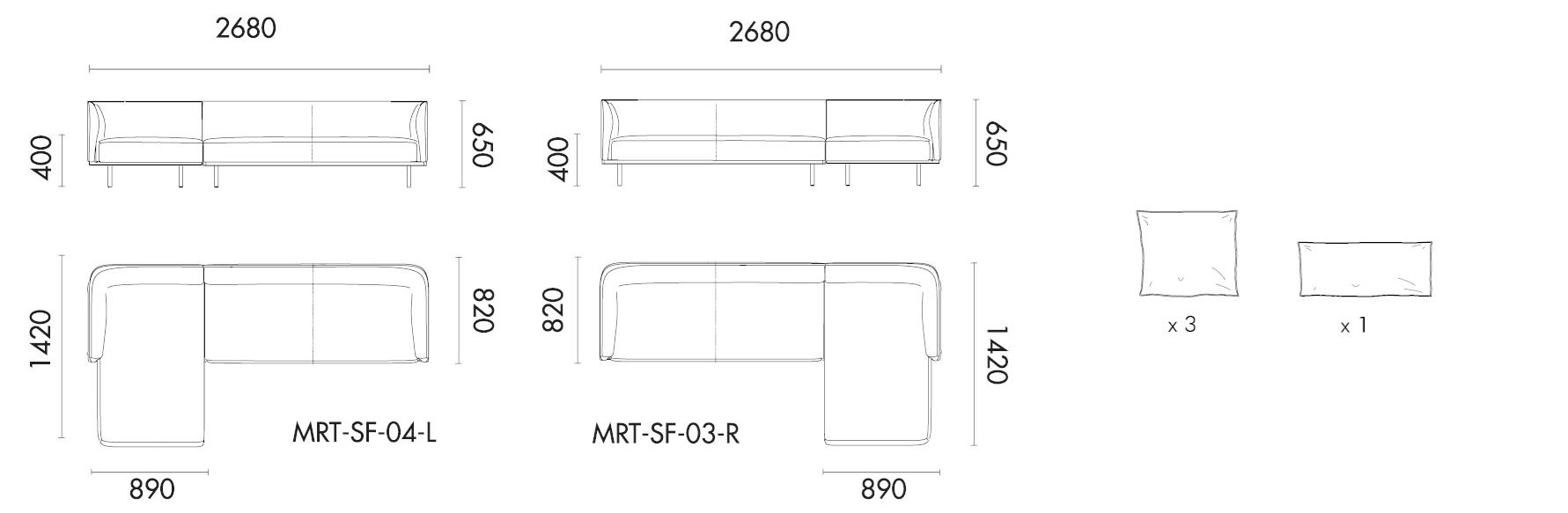 Тканевый диван с полуостровом Grado Design ARCH-00127440 - Вид №6