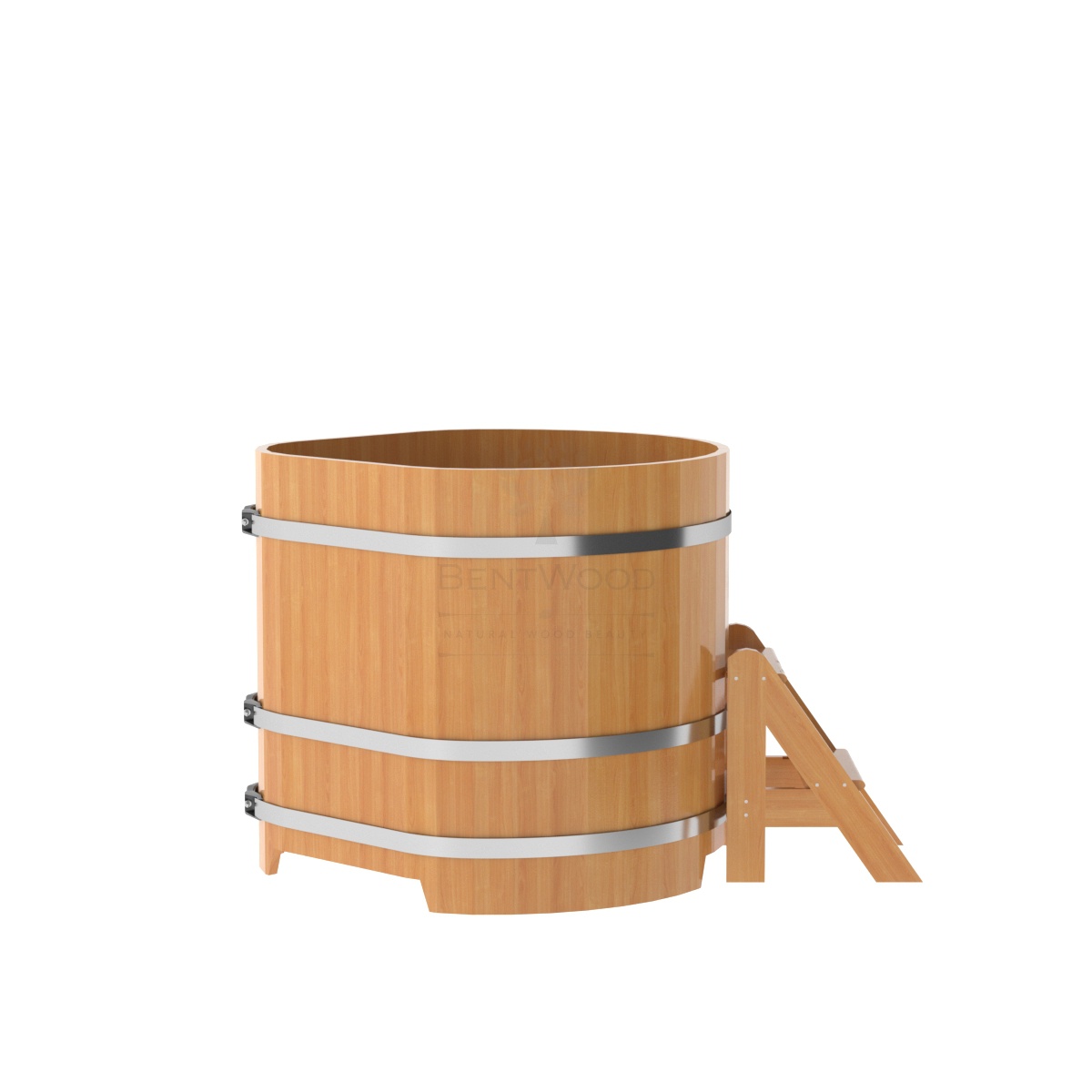 1221 Купель угловая из лиственницы 1,03х1,03х1,0 натуральная премиум Alyarus  - Вид №2