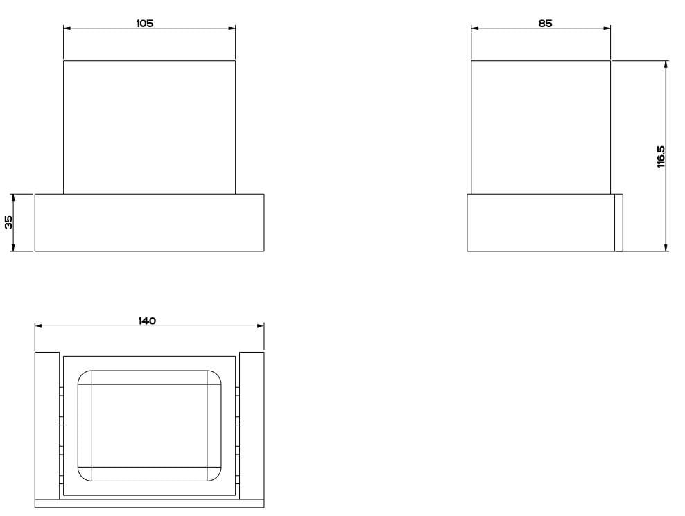 Настенный держатель зубной щетки из смолы и латуни Gessi прямоугольник ARCH-00085170 - Вид №4