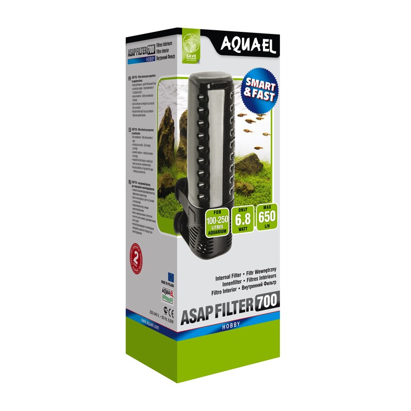 ПР0034624 Внутренний фильтр ASAP FILTER 700 для аквариума 100 - 250 л (650 л/ч, 6.8 Вт) AQUAEL 
