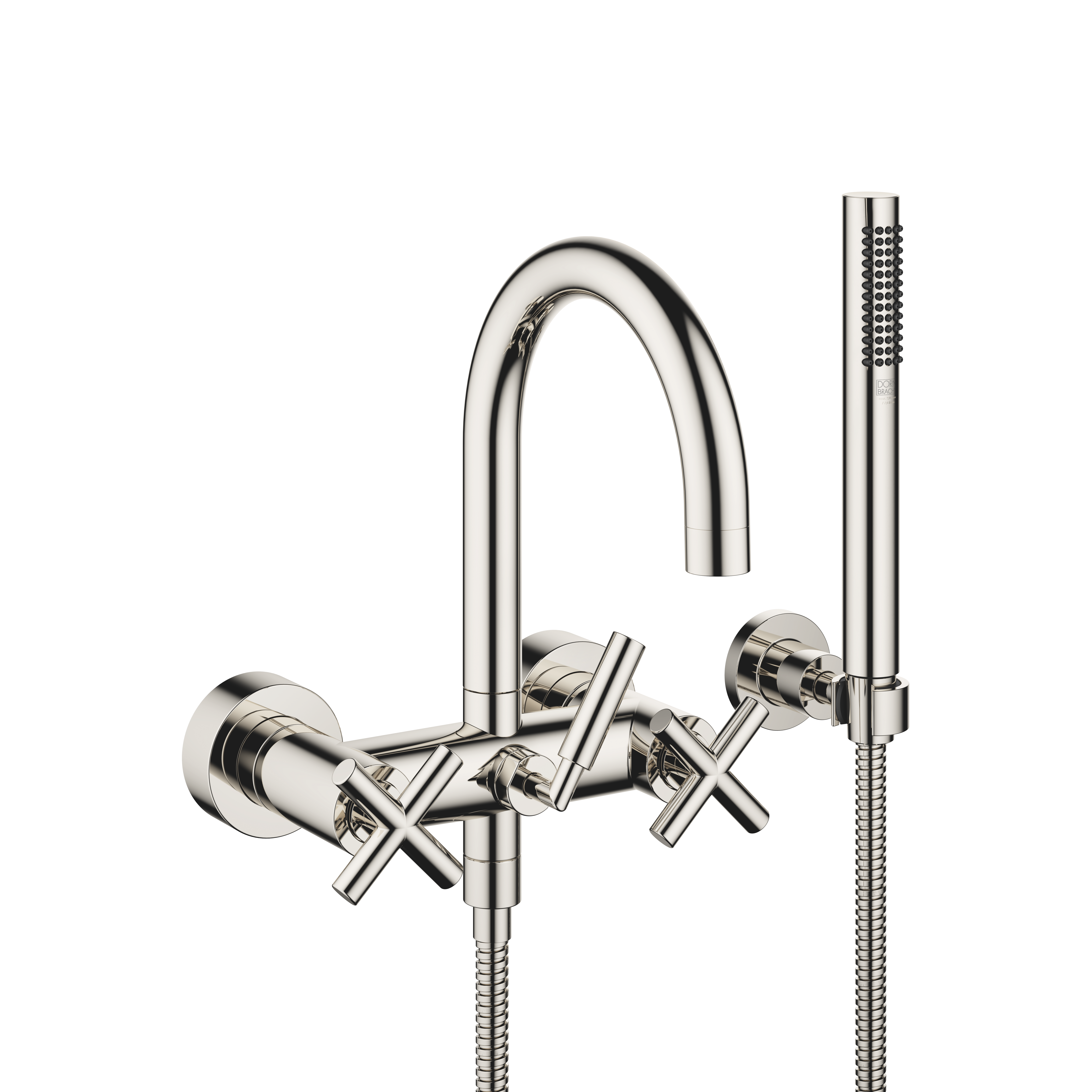 ТАРА Смеситель для ванны настенный с ручным душем - Платиновый 25133892-08 DornBracht Tara
