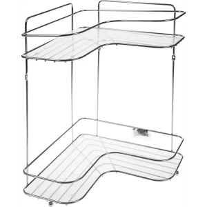 Полка для ванной комнаты Swensa new угловая двухъярусная хром