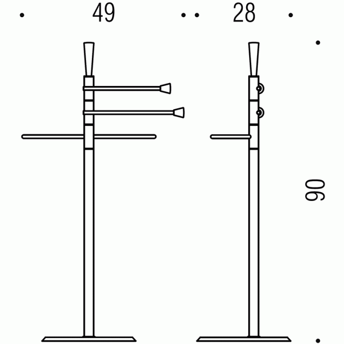 B9403 Стойка напольная с 3-мя полотенцедержателями COLOMBO ISOLE Colombo Design - Вид №1
