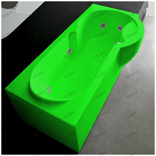 Ванна Gruppo treesse Simona V5677-DX-ZE зелёная с гидромассажем прямоугольная правая STDV5677DXZE