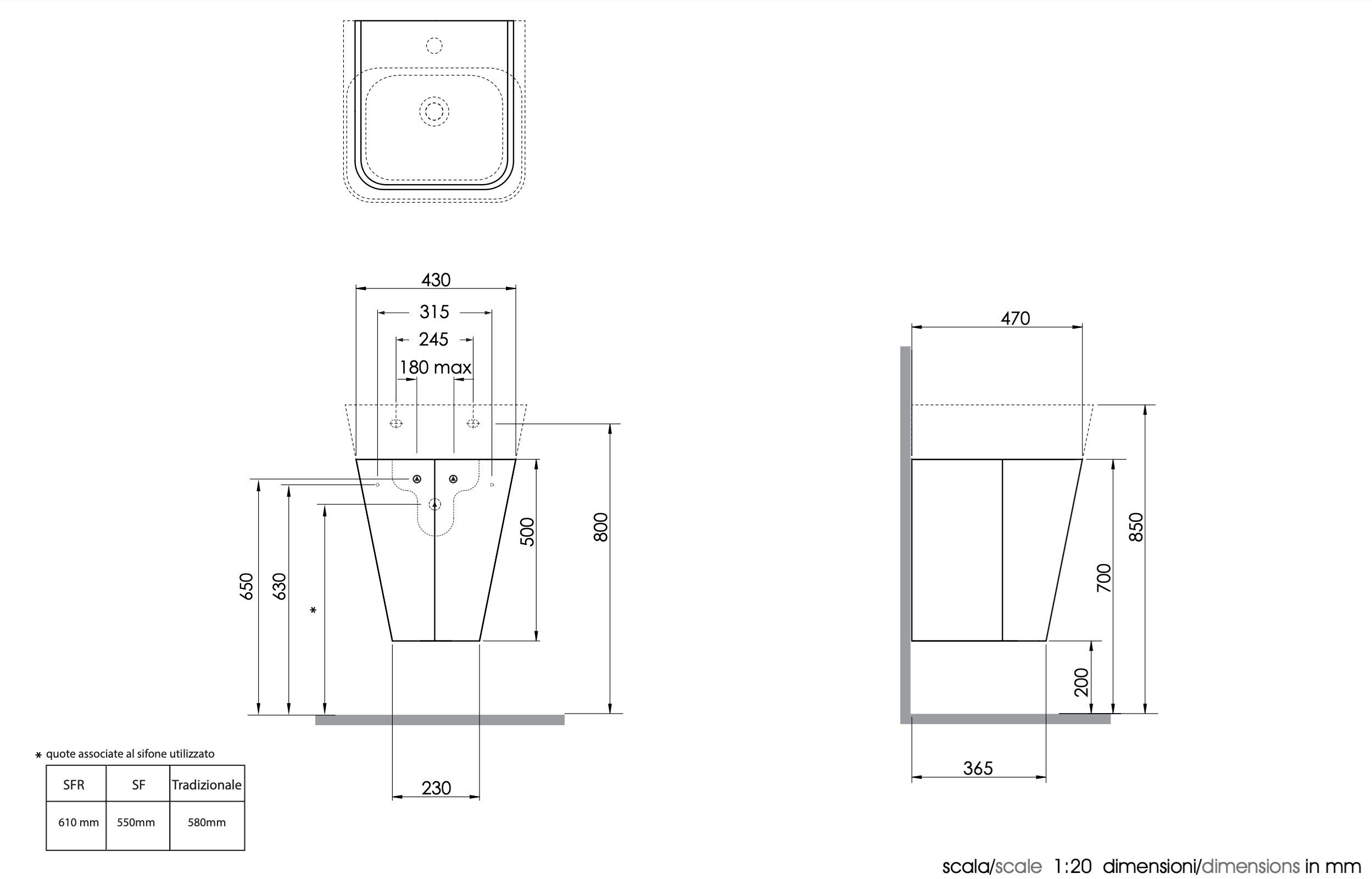 Подвесной умывальник Azzurra Ceramica Сборка ARCH-00116796 - Вид №2