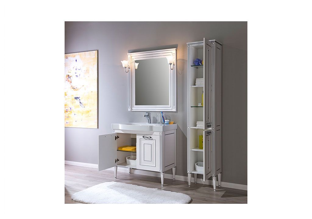 Зеркало Aquanet Паола 90 белый/серебро 00181769 - Вид №4