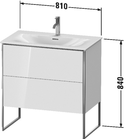 XS452409898 XSquare Тумбочка напольная Темно-синий шелковисто-матовый лак Duravit - Вид №1
