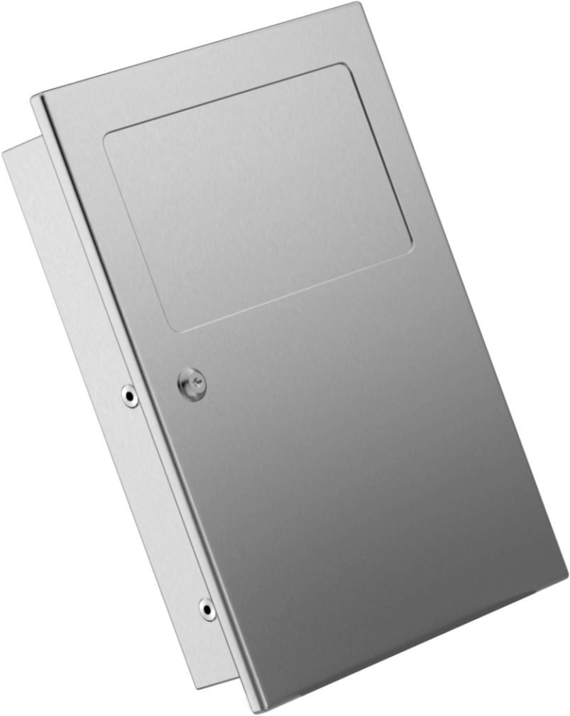 P750-B Встраиваемый санитарный контейнер из нержавеющей стали с самозакрывающейся крышкой