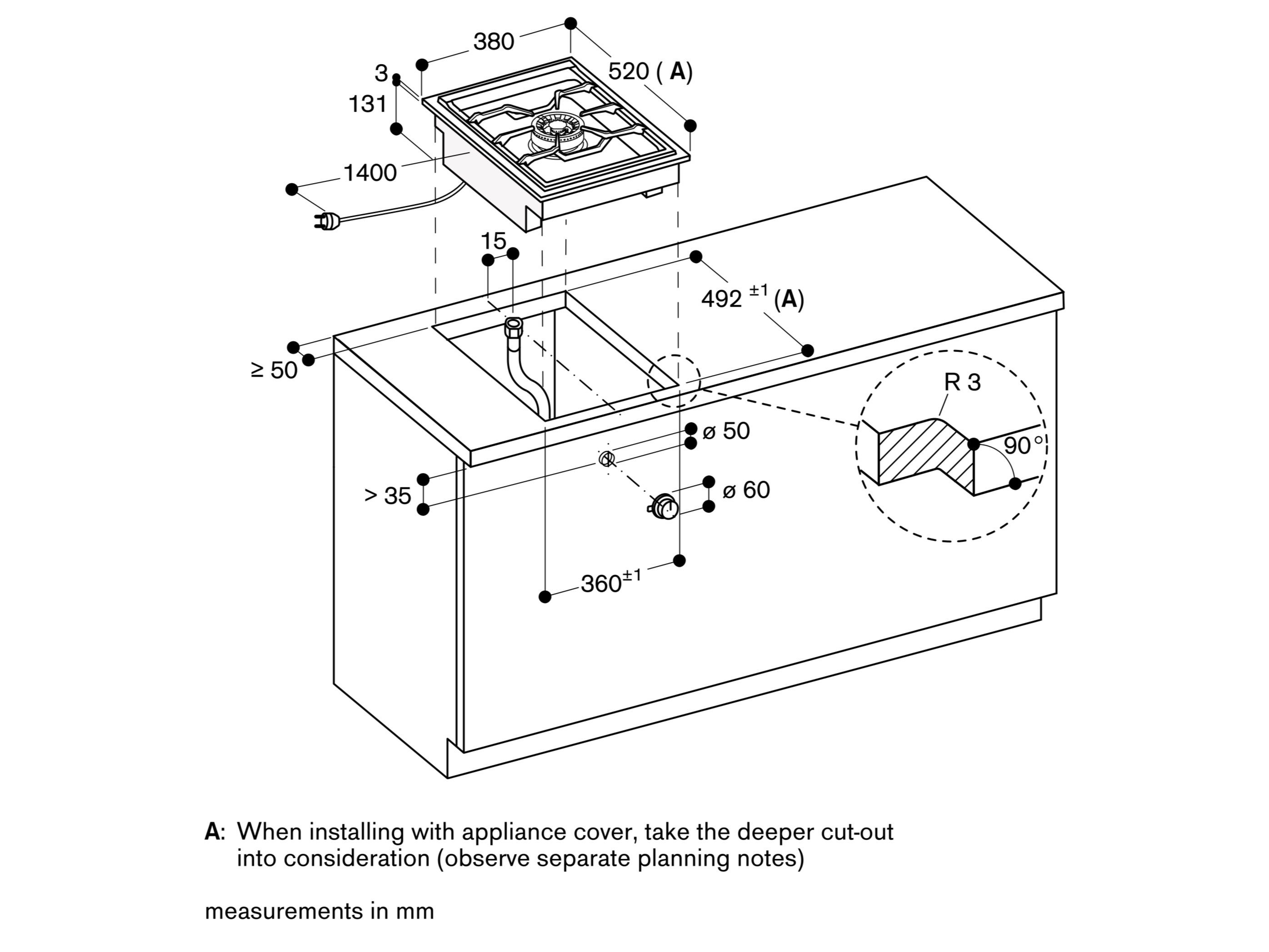 Стальная встраиваемая газовая плита GAGGENAU Vario 400 ARCH-00097024 - Вид №3
