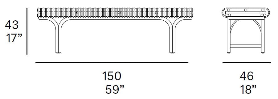 Скамейка из ротанга EXPORMIM 202 BENCH ARCH-00080104 - Вид №5