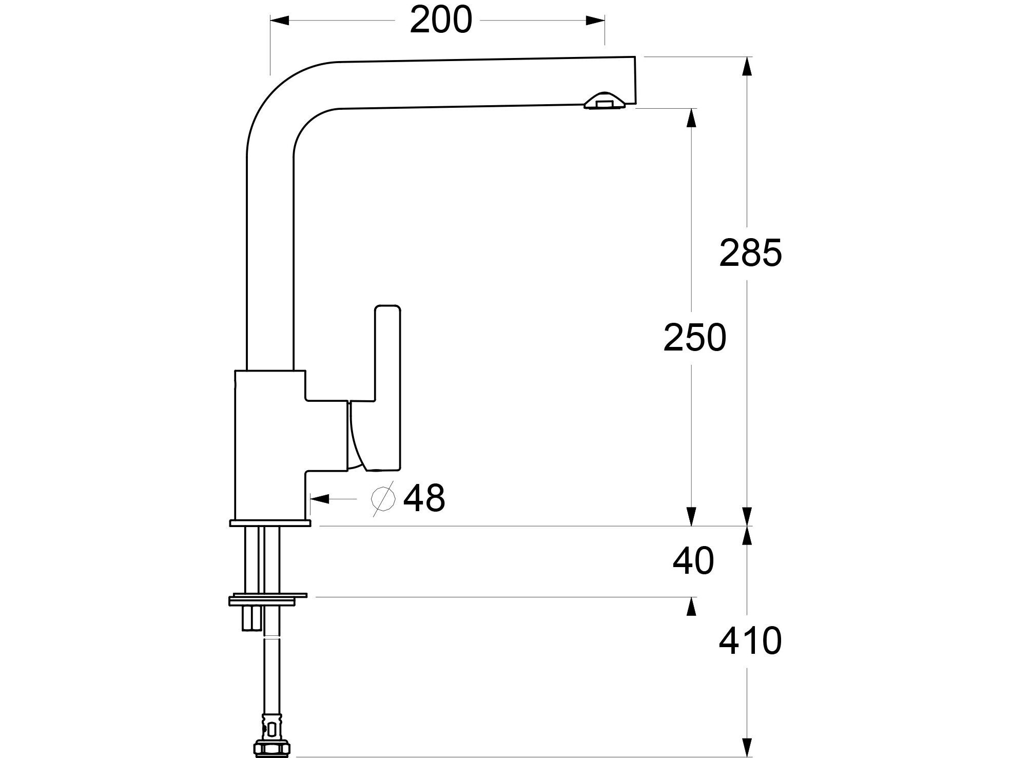 Однорычажный смеситель для кухни с поворотным изливом GUGLIELMI RUBINETTERIE Rialto ARCH-00132838 - Вид №1