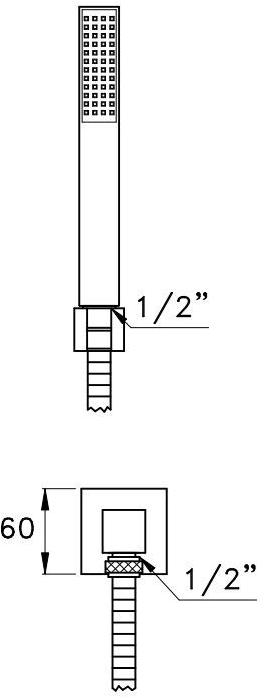 RUBINETTERIE STELLA Настенный ручной душ с гибкой Casanova 304a - Вид №1