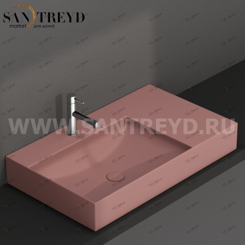 B6R80SFR Подвесная раковина настенная прямоугольная Ceramica Globo T-EDGE