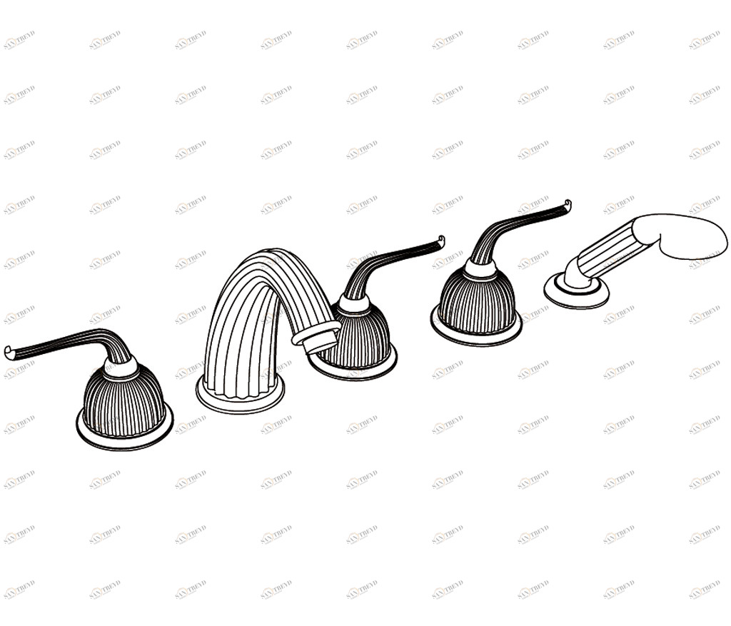 C67-3305 C67-3305 Смеситель на 5 отверстий на оправе CUPOLA Cristal & Bronze COUPOLE 