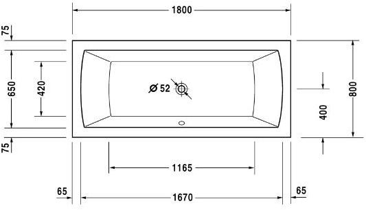 Duravit Прямоугольная встроенная ванна Daro 700028 - Вид №5