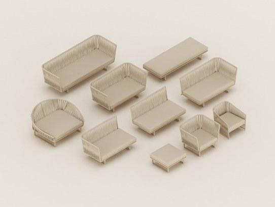 Kettal 2-х местный модульный садовый диван из ткани Bitta #70512/70515 - Вид №8