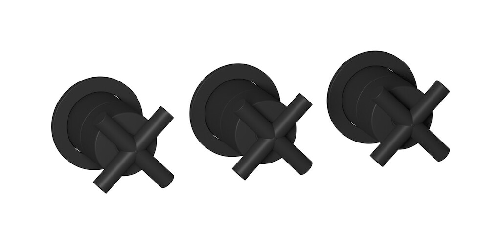 Встроенный смеситель для душа на 3 отверстия с двухходовым дивертером WE ARE IB wo225mb Matt Black WOW