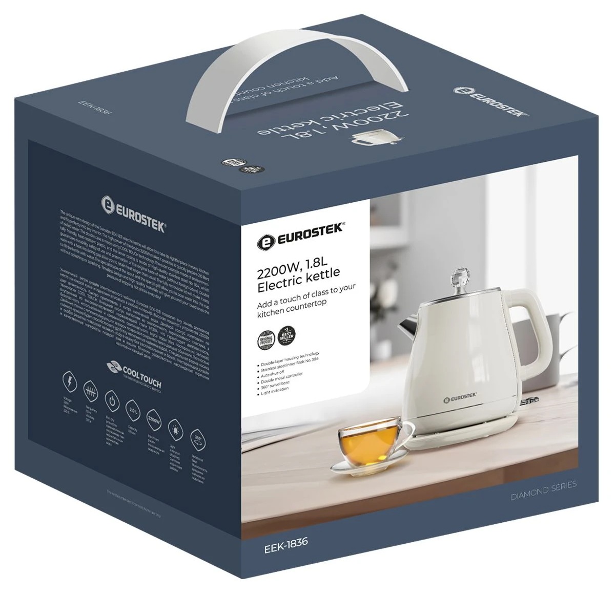 9242816 Электрочайник Eurostek EEK-1836 бежевый STDN-0112568 - Вид №1