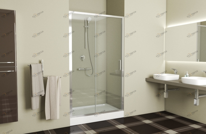 Душевая дверь в нишу, одна раздвижная дверь LINE BD120.4101A bravat