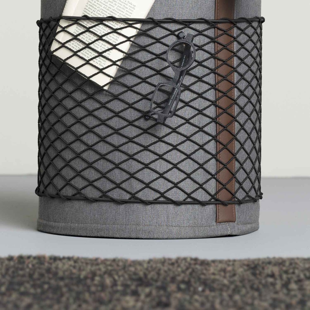 EVRLWGBMMREVER Life Design Дизайнерский табурет с ручкой - Roll Roll Базальтовый серый меланж - Коричневая ручка - Вид №13