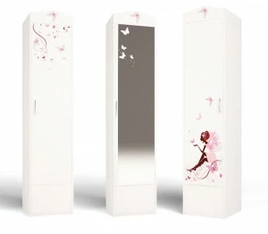 Шкаф ABC-KING с 1й дверью Фея 1 прав с бабочками