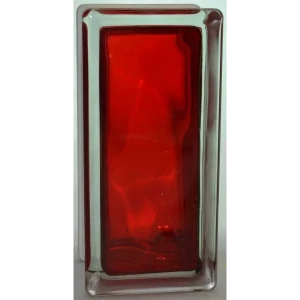 Стеклоблок Vitrablock Волна окрашенный внутри половинка цвет рубиновый