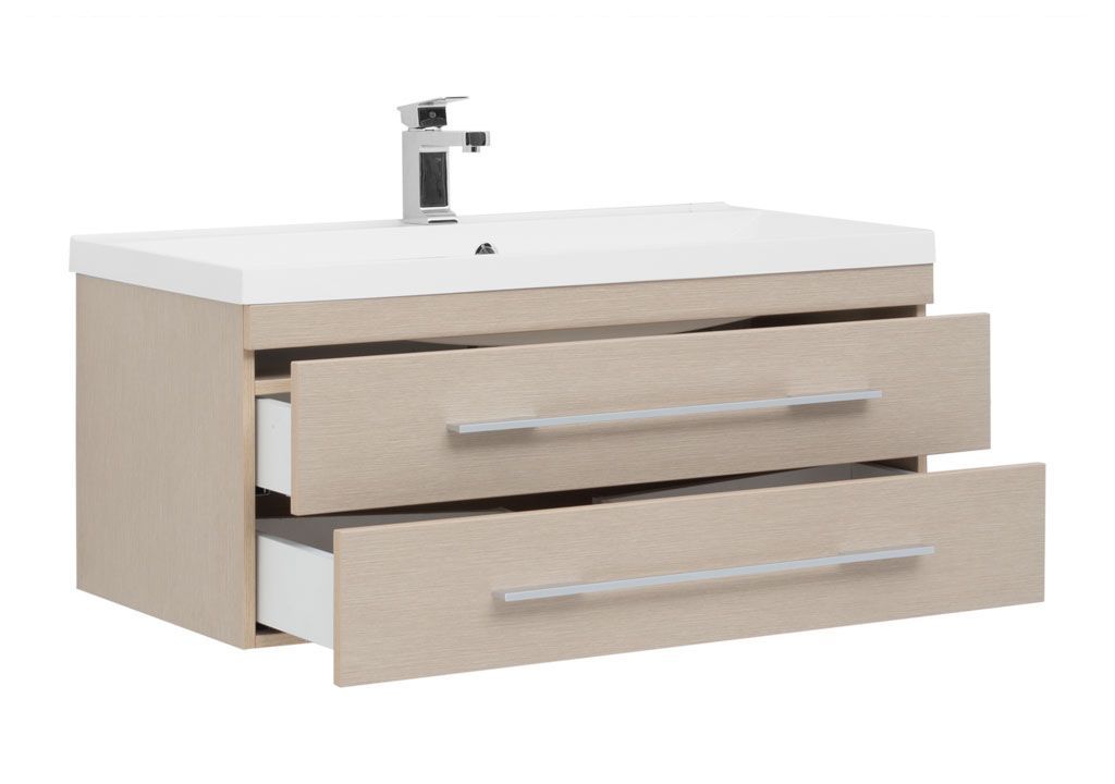 Тумба с раковиной Aquanet Нота NEW 100 светлый дуб 0017149700204096 - Вид №1