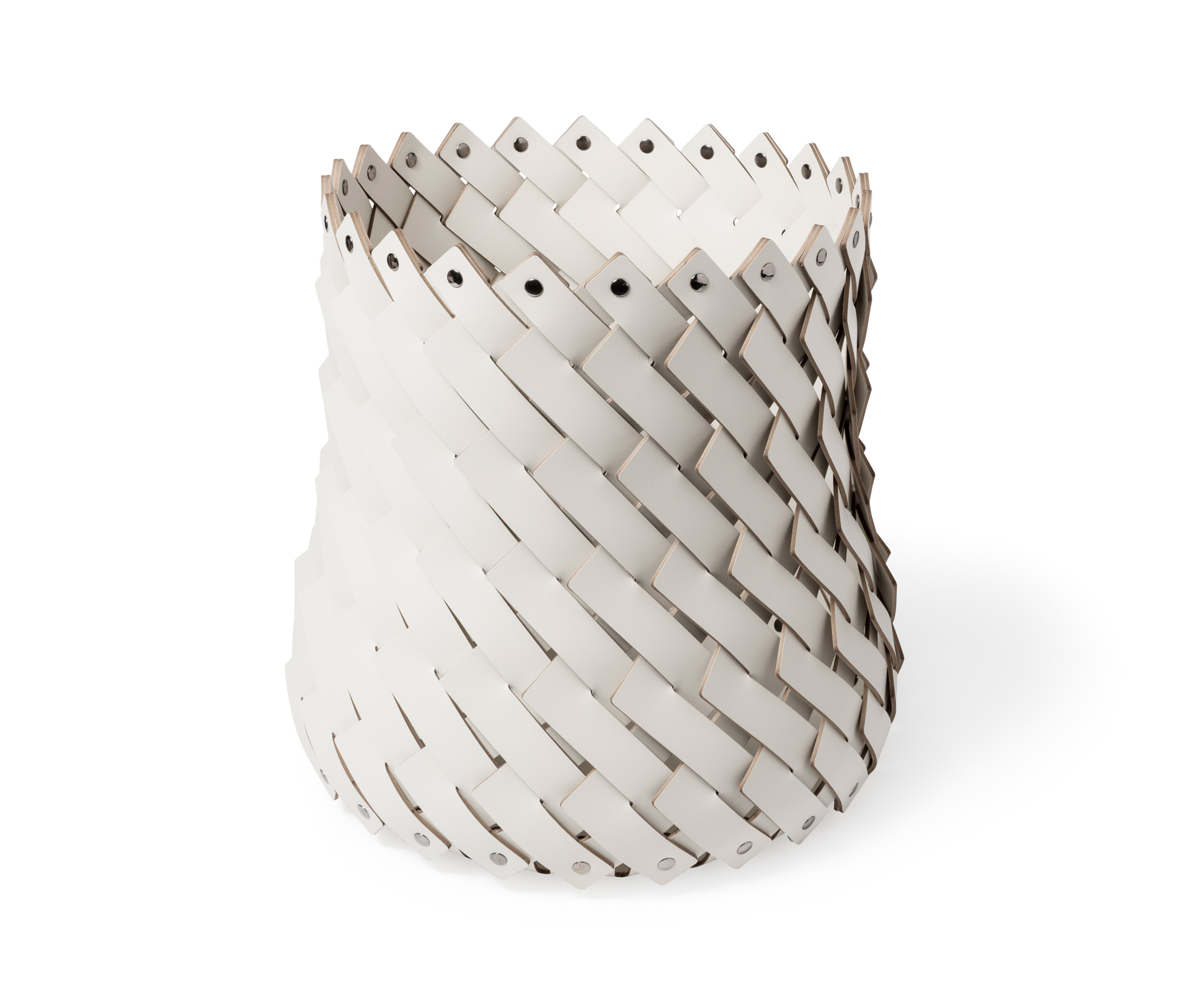 Корзина Almeria Medium - Ø 40XH42 см / регенерированная кожа_темно-серый Pinetti 00.1144.082.055 - Вид №2