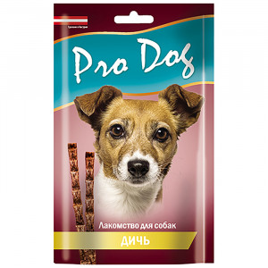 ПР0021854 Лакомство для собак Лакомые палочки охотничьи (3штх15г) 45г PRO DOG