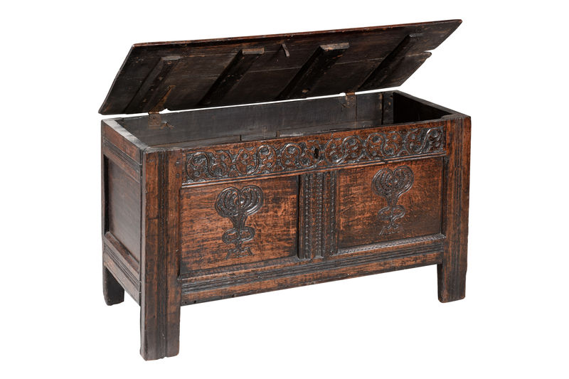 SOR27427 Ранний дубовый резной сундук ijlbrown  - Вид №2
