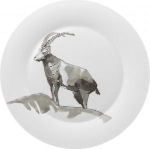 10607681 Hering Berlin Тарелка подстановочная Hering Berlin "Охота" "Горный козел" 32см Фарфор