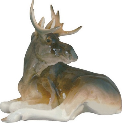 89159 Императорский фарфоровый завод Скульптура "Молодой лось" Фарфор твердый 