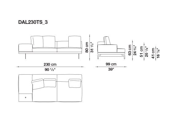 3-местный тканевый диван с полуостровом B&B Italia док ARCH-00061121 - Вид №170