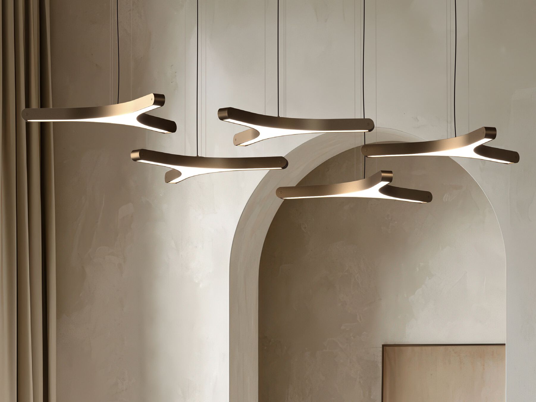 Подвесной светильник из алюминия и кованого стекла Euroluce Lampadari Pegaso ARCH-00043886