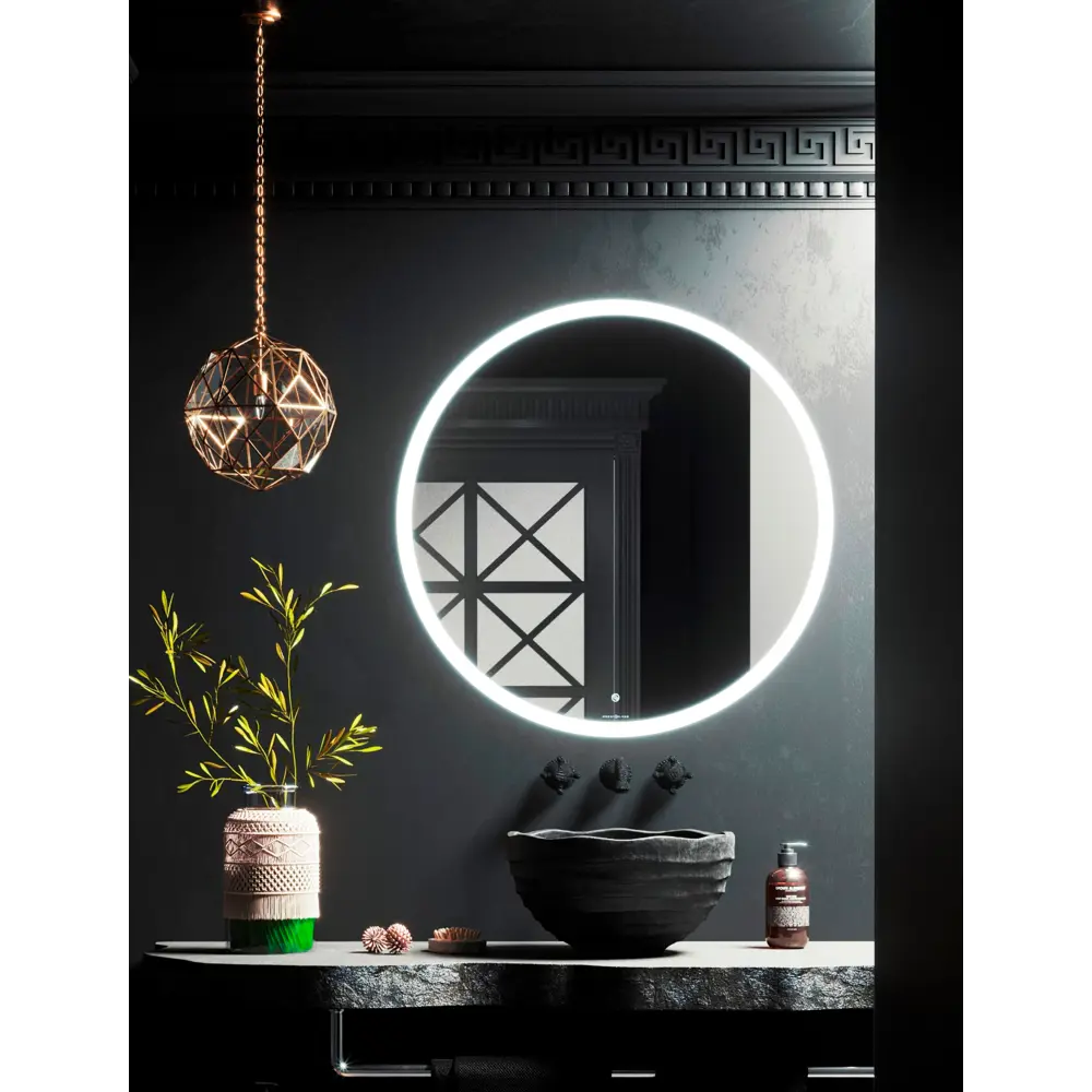 Зеркало для ванной Omega Glass Тип 2 SD972 с подсветкой 90 см круглое STLM-2150410